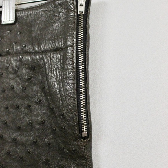 VTG Retro 80s FENDI OSTRICH Leather HIP HUGGER Pencil SKIRT IT SZ 42- US 6 - Picture 5 of 10